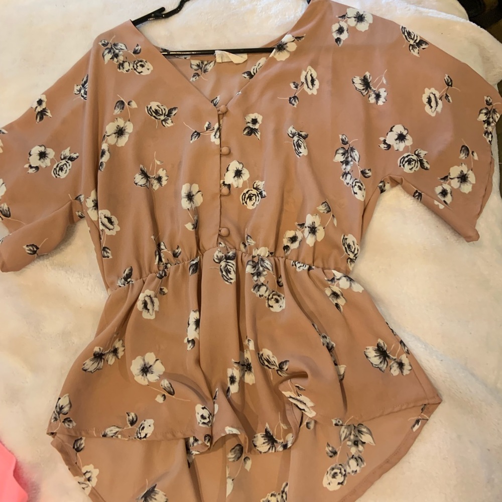 Pink flower shirt